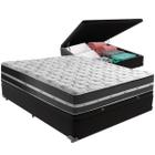 Cama Box Baú Preto e Colchão Classic Preto Molas ensacadas Casal Anjos