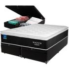 Cama Box Baú Preto e Colchão Magnum Molas Ensacadas Queen Plumatex