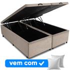 Cama Box Baú Queen Base 158x198cm Varias Cores + 2 Travesseiros FL - Colchomax