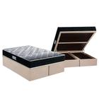 Cama Box Baú Queen: Colchão Anatômico Probel D33 / EP Firmepedic ProDormir Advanced Tech1500 Double Face + Base CRC Suede Clean(158x198)