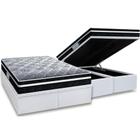 Cama Box Baú Queen: Colchão Espuma D33 Probel /EP ProDormir Advanced Tech1500 Plus + Base CRC Courano White(158x198)