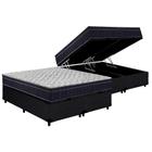 Cama Box Baú Queen: Colchão Espuma D45 Ortobom Airtech 150 + Base CRC Courano Black(158x198)