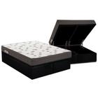 Cama Box Baú Queen: Colchão Espuma D45 Ortobom Light + Base CRC Courano Black(158x198)