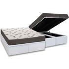 Cama Box Baú Queen: Colchão Espuma D45 Ortobom Light + Base CRC Courano White(158x198)