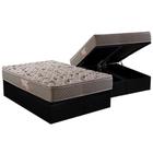 Cama Box Baú Queen: Colchão Espuma Herval AG65 Fort Black Firme Pillow Top + Base CRC Courano Black(158x198)