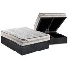 Cama Box Baú Queen: Colchão Espuma Paropas D33 Pasquale Plus Euro Pillow + Base CRC Suede Grey(158x198)