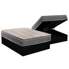 Cama Box Baú Queen: Colchão Espuma Paropas D45 / EP Confort Mega Firme + Base CRC Suede Black(158x198)