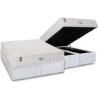 Cama Box Baú Queen: Colchão Molas Ensacadas Sealy MasterPocket Miami + Base CRC Courano White(158x198)