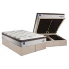 Cama Box Baú Queen: Colchão Molas MasterPocket Ensacadas Plumatex Personalle + Base CRC Suede Clean(158x198)