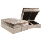 Cama Box Baú Queen: Colchão Molas Paropas MasterPocket Ensacadas Eco Linho + Base CRC Suede Clean(158x198)