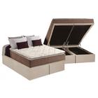 Cama Box Baú Queen: Colchão Ortopédico Anjos D28 / AG65 Star Pillow Top + Base CRC Suede Clean(158x198)