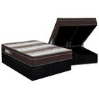 Cama Box Baú Queen: Colchão Ortopédico Ortobom Light + Base CRC Suede Black(158x198)