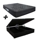 Cama Box Baú Queen + Colchão Portobel De Mola Arezzo Black Light