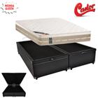 Cama Box Baú Queen Sintético + Colchão Castor Premium com Euro Pillow e Molas Tecnopedic System 158x198x72