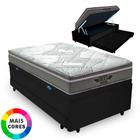 Cama Box Baú Solteiro Auxiliar Bicama 3 em 1 + Colchão Ibiza D33 Molas Superlastic 88x188x66cm Vstore