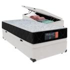 Cama + Box Baú Solteiro Branca Orthopedic Comfort Ortopédico D33