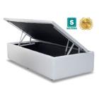 Cama Box baú solteiro branco com pistao a gás