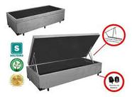 Cama Box Baú Solteiro Cinza Suede 0,88 x 1,88 Sllep Camas- Cinza