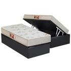 Cama Box Baú Solteiro: Colchão Espuma Castor D33 Sleep Max Relax + Base CRC Suede Gray(88x188)