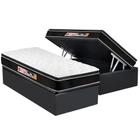 Cama Box Baú Solteiro: Colchão Espuma D33 Castor  Black e White Air Euro Pillow + Base CRC Suede Gray(88x188)