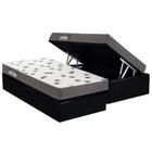 Cama Box Baú Solteiro: Colchão Espuma D33 Ortobom Light Saúde + Base CRC Courano Black(88x188)