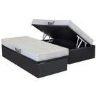 Cama Box Baú Solteiro: Colchão Espuma Herval D28 / AG65 Frontier + Base CRC Suede Gray(88x188)