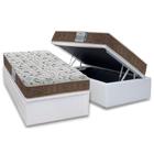 Cama Box Baú Solteiro: Colchão Espuma Probel D45 ProDormir Advanced + Base CRC Courano White(88x188)