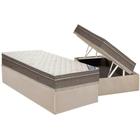 Cama Box Baú Solteiro: Colchão Molas Ensacadas Ortobom SuperPocket Light + Base CRC Courano Clean(88x188)