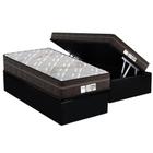 Cama Box Baú Solteiro: Colchão Molas Ensacadas Probel MasterPocket ProDormir Evolution + Base CRC Suede Black(88x188)