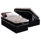 Cama Box Baú Solteiro: Colchão Molas Herval Maxspring Marselha + Base CRC Suede Black(88x188)