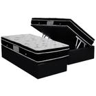 Cama Box Baú Solteiro: Colchão Molas Ortobom Nanolastic Physical Spring + Base CRC Courano Black(88x188)