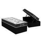 Cama Box Baú Solteiro: Colchão Molas Probel Prolastic ProDormir Sleep + Base CRC Courano Black(88x188)