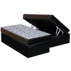 Cama Box Baú Solteiro: Colchão Ortopédico Ortobom D33 / EP ISO 100 Ultra Firme + Base CRC Suede Black(88x188)