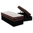 Cama Box Baú Solteiro: Colchão Ortopédico Ortobom Exclusive + Base CRC Courano Black(88x188)