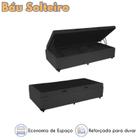 Cama Box Baú Solteiro em Linho Premium com 88cm de Largura e 188 de Comprimento