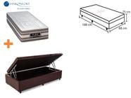 Cama Box Baú Solteiro Jadmax + Colchão Sankonfort Le Griff  88x188x75 - Linha Firme - Resistente - Alto Padrão