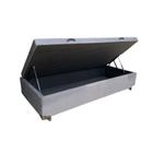 Cama Box Baú Solteiro Suede Cinza Com Pistão A Gás, Estrutura Reforçada, Imperium do Sono