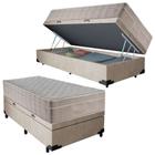 Cama Box Baú Suede Solteiro + Colchão SerenePrime Molas Ensacadas 88x188x69 Bege