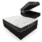 Cama Box Baú Viúva 128 Tecido Sintético Preto com Colchão de Molas - Probel Sleep Black