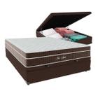 Cama + Box Baú Viúva Marrom Colchão New Aspen Molas Ensacadas Comfort Prime 128x188