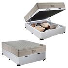 Cama Box Baú Viúva Sintético + Colchão Molas Ensacadas Airtech SpringPocket Ortobom 128x188x72 Branco