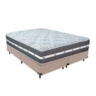 Cama Box Bege e Colchão King Black Grafit Anjos