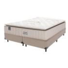 Cama Box Bege e Colchão Queen Resistance Molas LFK Sealy