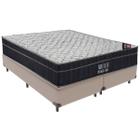 Cama Box Bipartido King Size Bege e Colchão Airtech Progressive M. Ensacadas Ortobom