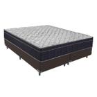 Cama Box Bipartido Queen Marrom e Colchão Airtech 150 D45 Ortobom