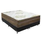 Cama Box Bipartido Queen Preto e Colchão Gold Ultragel Molas ensacadas Ortobom