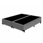 Cama Box Blindado Casal Bipartido HomeQueen Suede Cinza 40x138x188