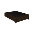 Cama Box Blindado Casal King Design Suede Marrom 138x188x40