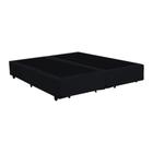 Cama Box Blindado King Bipartido Ayman Móveis Suede Preto 40x193x203