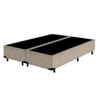 Cama Box Blindado Queen Bipartido Ayman Móveis Suede Bege 40x158x198